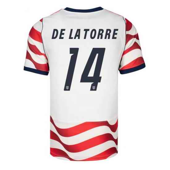 USA 2026 FIFA World Cup Soccer White Jersey Set ( Have Shorts ) Luca de la Torre #14